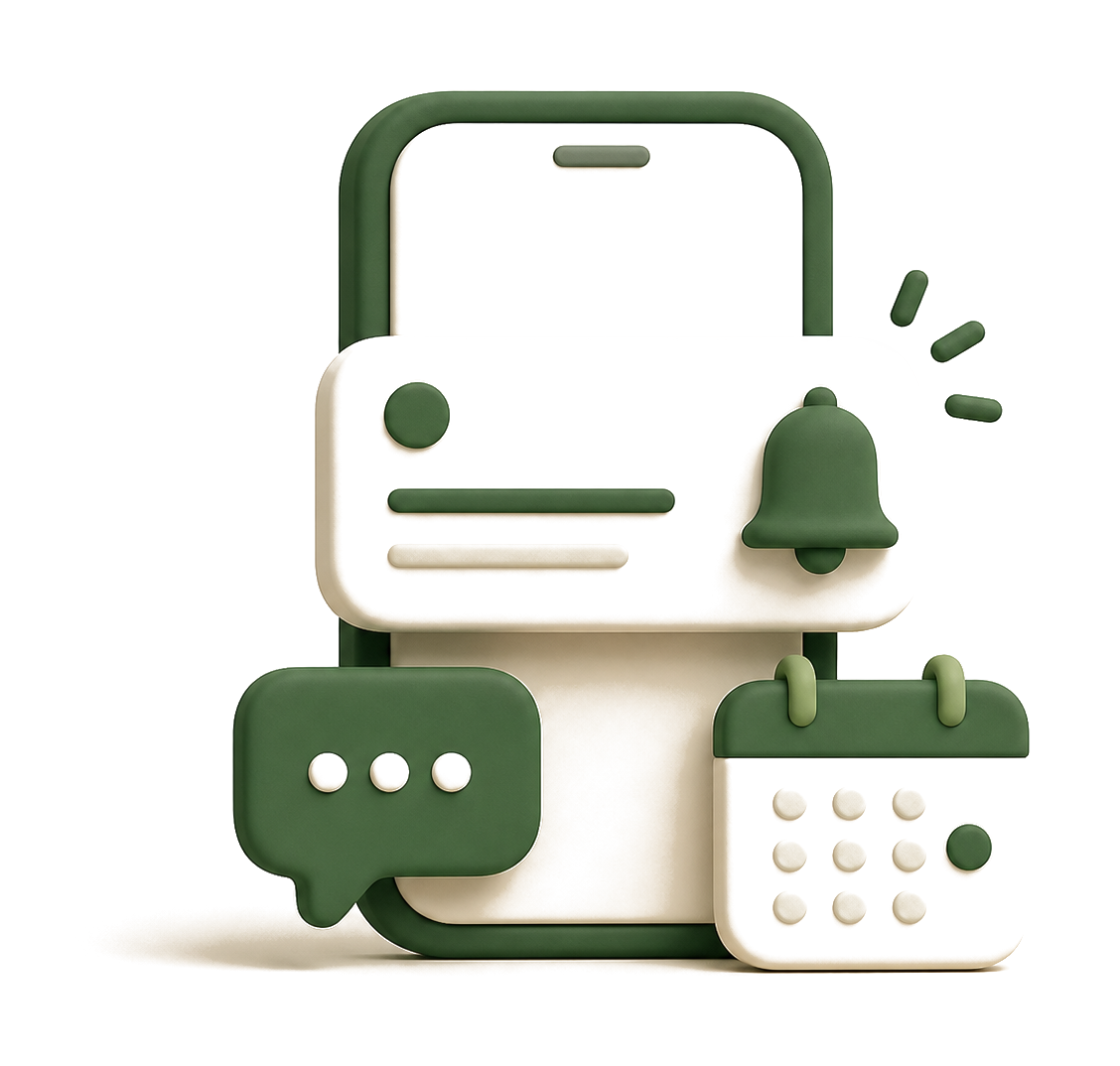 멤버 전용 SMS 알림을 상징하는 3D 아이콘